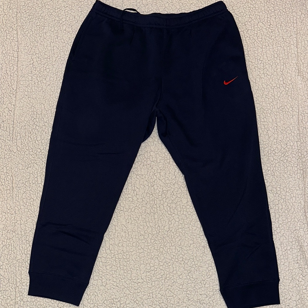Nike Navy Sweatpants/Joggers with Red Swoosh Accent